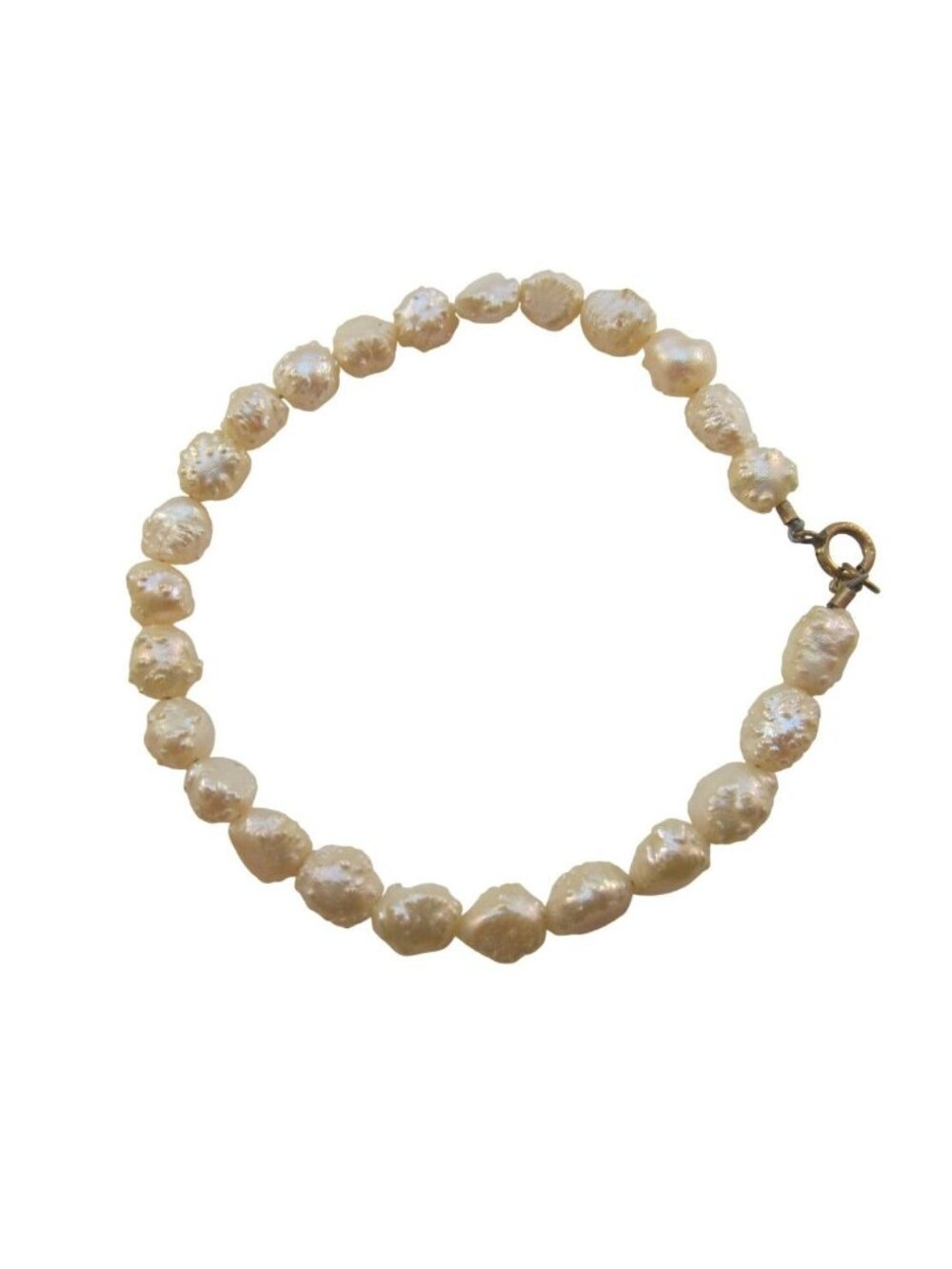 Vintage Baroque Freshwater Pearl Bracelet 1/20 14k Gold Filled Clasp 7 in